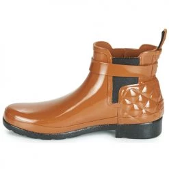 Chaussures Femme Bottes de pluie Hunter REFINED GLOSS QUILT CHELSEA Camel -Bottes popular shop 15058923 500 D