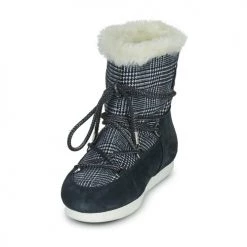 Chaussures Femme Bottes de neige Moon Boot MOON BOOT FAR SIDE LOW FUR TARTAN Marine -Bottes popular shop 15443342 500 C