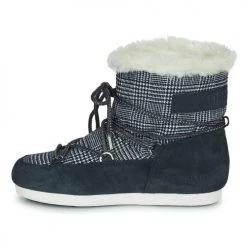 Chaussures Femme Bottes de neige Moon Boot MOON BOOT FAR SIDE LOW FUR TARTAN Marine -Bottes popular shop 15443342 500 D
