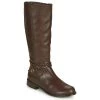 Chaussures Femme Bottes ville So Size BERTOU Marron