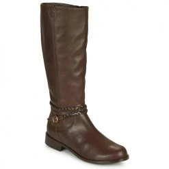 Chaussures Femme Bottes ville So Size BERTOU Marron