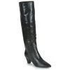 Chaussures Femme Bottes ville Vanessa Wu BOTTES SERPENT À TALON CUBAIN Noir