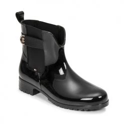 Chaussures Femme Bottes de pluie Tommy Hilfiger TH HARDWARE RAINBOOT Noir