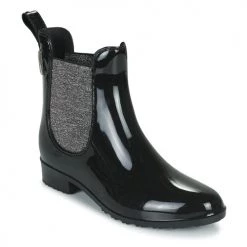Chaussures Femme Bottes de pluie Les Tropéziennes par M Belarbi RAINBOO Noir / Argenté