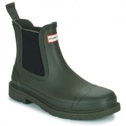 Chaussures Femme Bottes ville Hunter COMMANDO CHELSEA Kaki