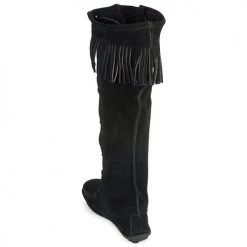 Chaussures Femme Bottes ville Minnetonka FRONT LACE HARDSOLE KNEE HI BOOT Noir -Bottes popular shop 231126 500 E