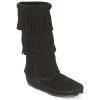 Chaussures Femme Bottes ville Minnetonka CALF HI 3 LAYER FRINGE BOOT Noir -Bottes popular shop 393138 500 A