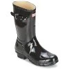 Chaussures Femme Bottes de pluie Hunter WOMEN'S ORIGINAL SHORT GLOSS Noir -Bottes popular shop 451496 500 A