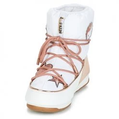 Chaussures Femme Bottes de neige Moon Boot PEACE & LOVE WP Blanc / Rose gold -Bottes popular shop 8035814 500 C