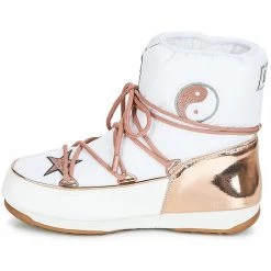 Chaussures Femme Bottes de neige Moon Boot PEACE & LOVE WP Blanc / Rose gold -Bottes popular shop 8035814 500 D