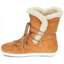 Chaussures Femme Bottes de neige Moon Boot FAR SIDE HIGH SHEARLING Cognac / Blanc -Bottes popular shop 8035816 500 D